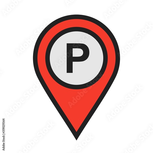 Parking lot Location Icon on white background to use in web application interface. It can also be used for travel and tourism industry. Free Download Parking lot Location Icon on white background to use in web application interface. It can also be used for travel and tourism industry. - GFXLoad