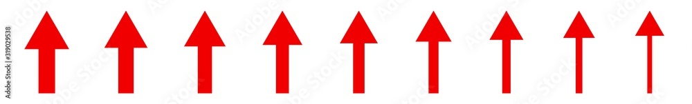 Arrow Icon Red | Arrows | Infographic Illustration | Direction Symbol | Pointer Logo | Up Sign | Isolated | Variations Arrow Icon Red | Arrows | Infographic Illustration | Direction Symbol | Pointer Logo | Up Sign | Isolated | Variations