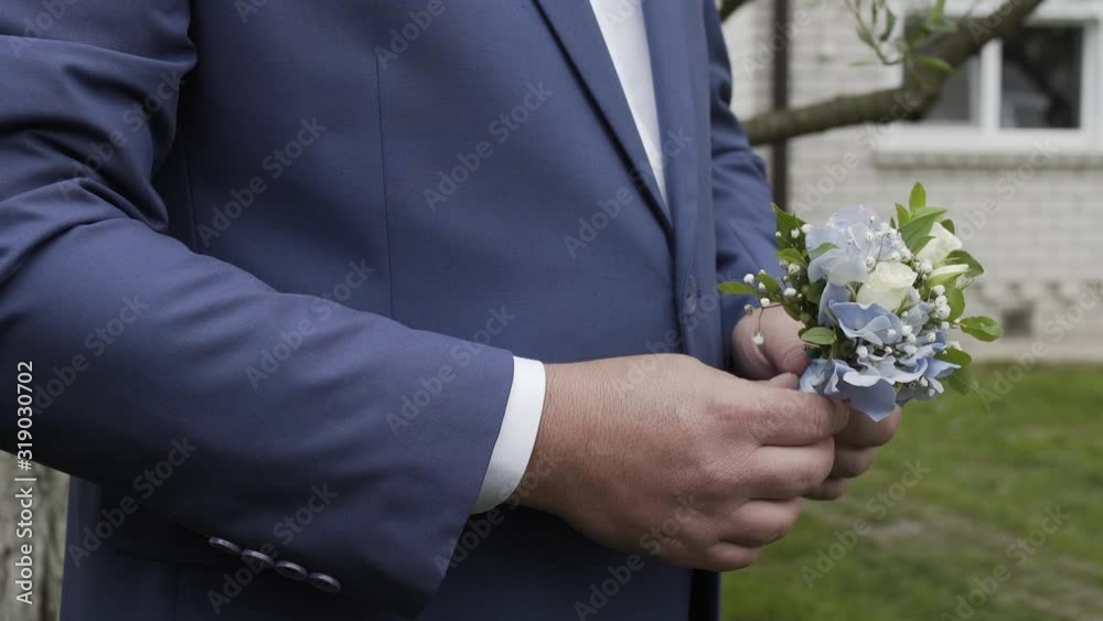 Happy man with a wedding bouquet on a wedding day. Happy man with a wedding bouquet on a wedding day.
