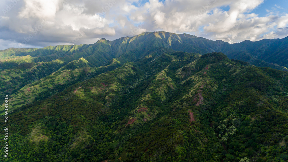 Aerial view of Mt. Ka'ala on the north shore of Oahu Hawaii Aerial view of Mt. Ka'ala on the north shore of Oahu Hawaii