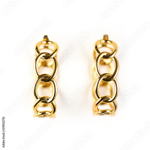 Gold Jewelry on White Background