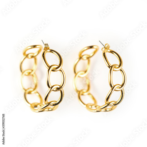 Gold Jewelry on White Background