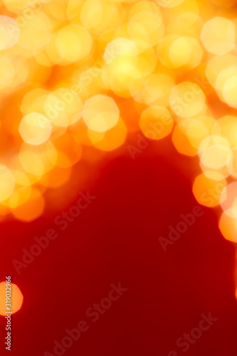 Photography Glamorous golden shiny glitter on red abstract background, Christmas, New Years