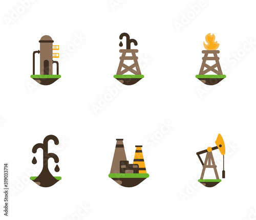 Isolated fracking icon set vector design