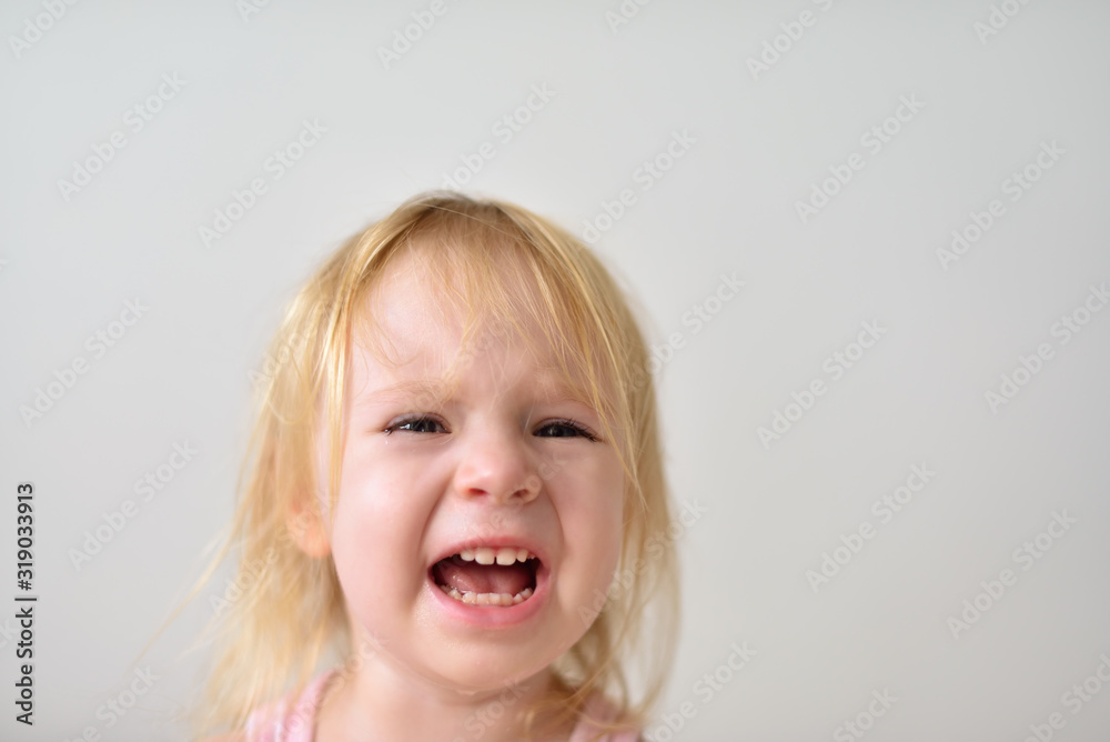 Portrait of cute crying baby Portrait of cute crying baby