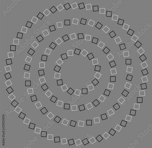 Vector optical illusion on a black and white background