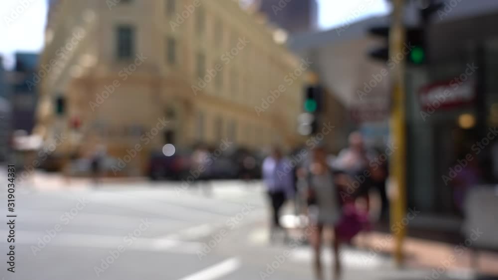 Blur 4K video of Street view of Wellington City centre in New Zealand. Blur 4K video of Street view of Wellington City centre in New Zealand.