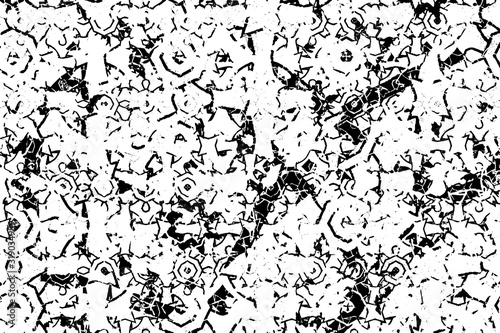 Abstract black and white background. Grunge texture. Monochrome vector pattern © VYACHESLAV KRAVTSOV
