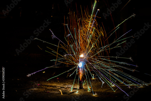 COLORFUL FIREWORKS AT NIGHT