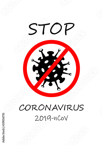 Novel coronavirus (2019-nCoV), MERS-Cov (middle East respiratory syndrome coronavirus). Stop coronavirus. Pandemic virus. Symbol, icon vector.