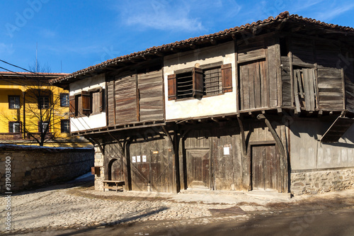 Street and old houses in historical town of Koprivshtitsa, Bulgaria