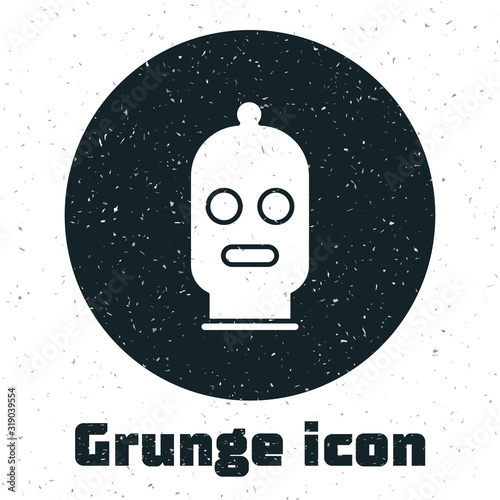 Grunge Balaclava icon isolated on white background. A piece of clothing for winter sports or a mask for a criminal or a thief. Vector Illustration