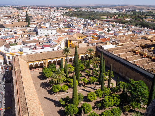 View of the old city of Cordoba from the bell tower. Spain
