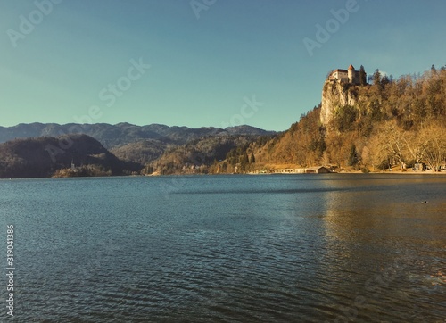 Bled lake landscape in Slovenia
