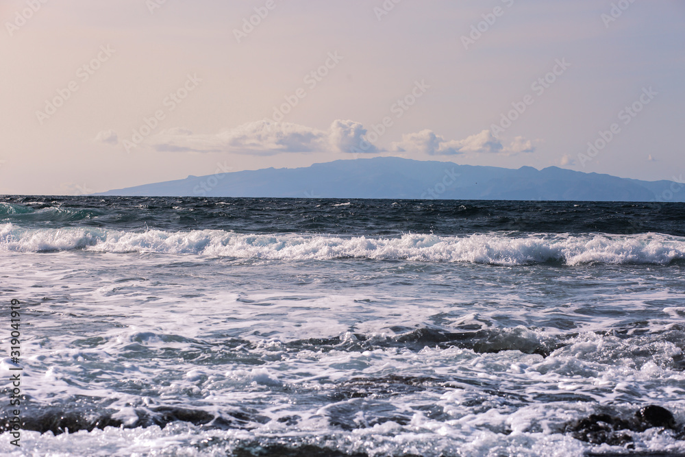 ocean and island in the distance