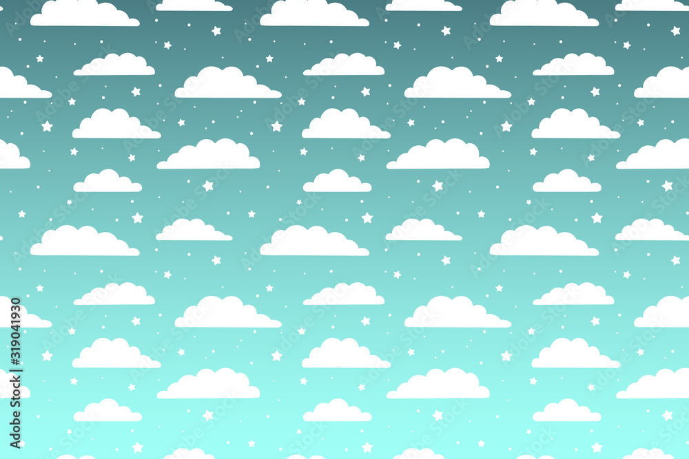 Vector backgrounds with soft gradient and cute clouds Vector backgrounds with soft gradient and cute clouds