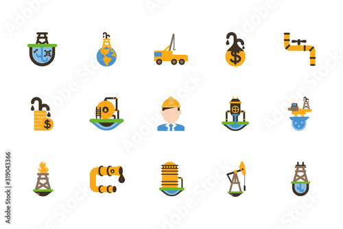 Isolated fracking icon set vector design