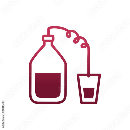 Isolated wine bottle and cup vector design