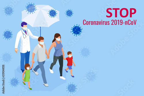 China battles Coronavirus outbreak. Coronavirus 2019-nC0V Outbreak, Travel Alert concept. The virus attacks the respiratory tract, pandemic medical health risk