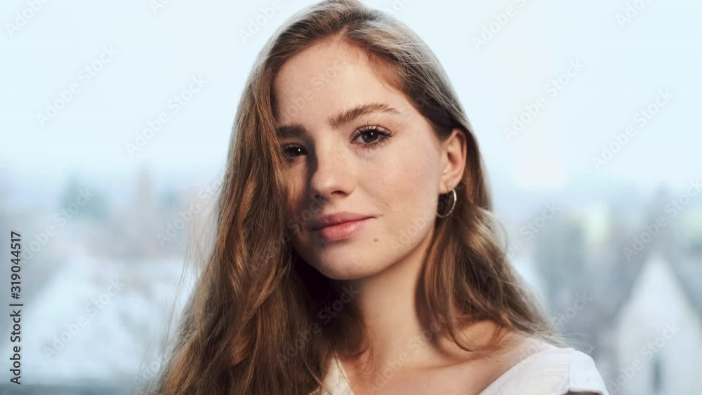 Portrait Of Young Red-Haired Girl. Portrait Of Young Red-Haired Girl.