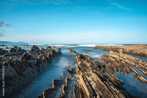 Wallpaper Mural Long exposure Geopark in Sakoneta on the coast of Deba at sea. Basque Country Torontodigital.ca