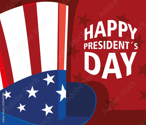 label happy president day, greeting card, United States of America celebration