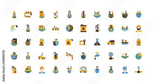 Isolated fracking icon set vector design