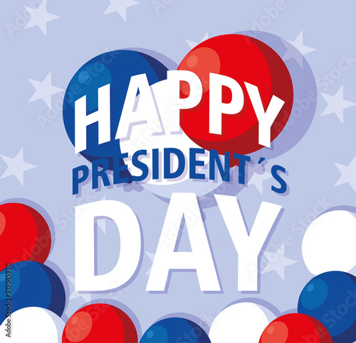 label happy president day, greeting card, United States of America celebration