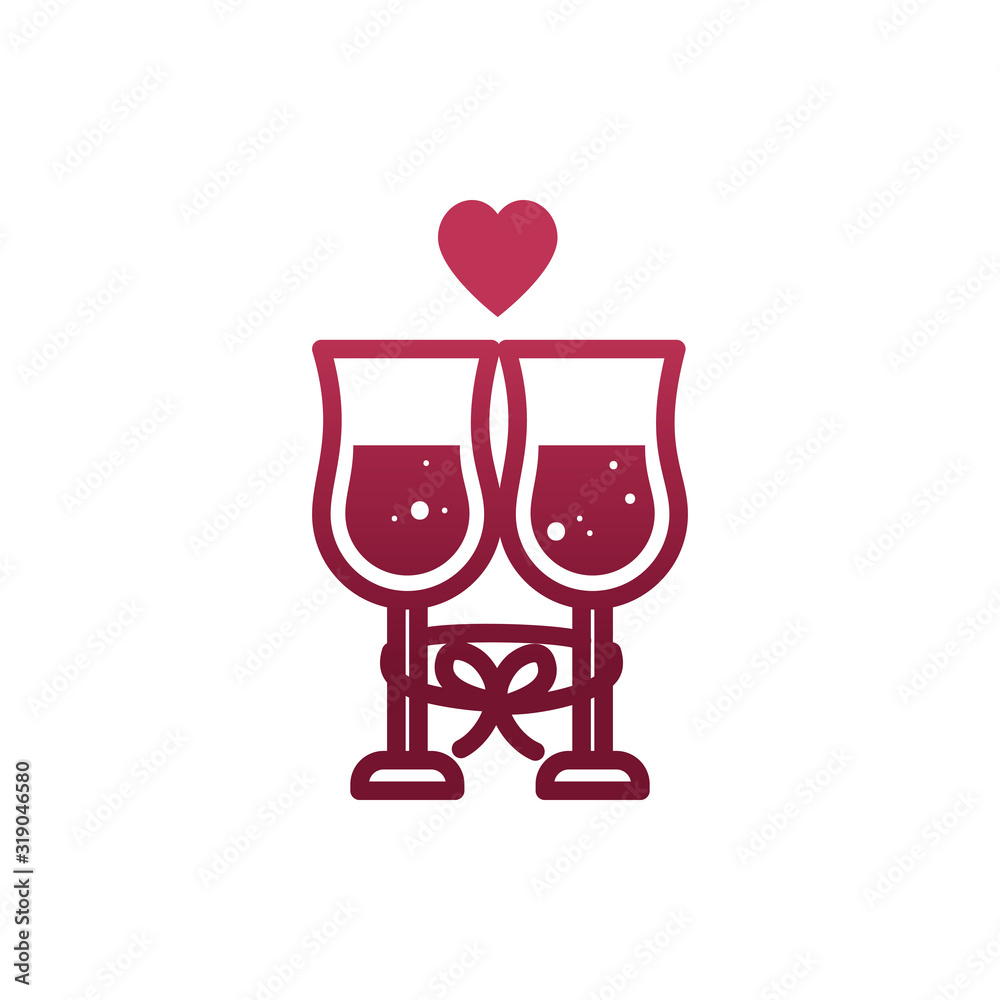 Isolated wine cups vector design