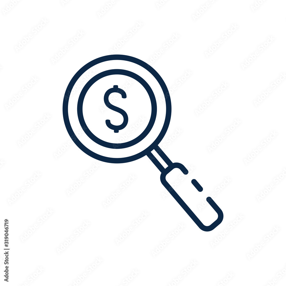 Isolated money lupe vector design Isolated money lupe vector design