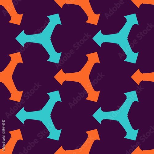 Seamless geometric pattern with bright triangular arrows.