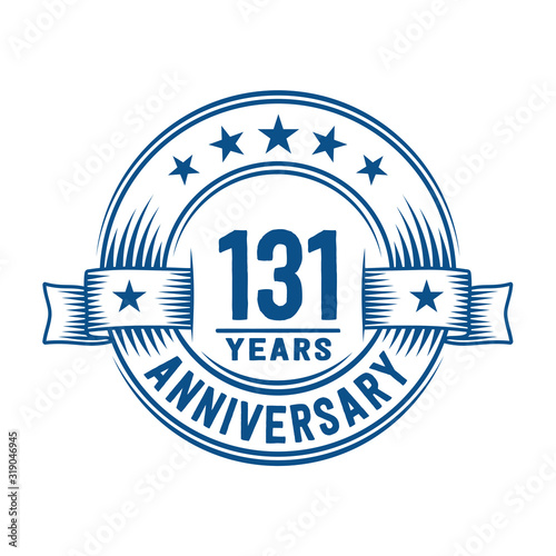 131 years logo design template. 131st anniversary vector and illustration.
