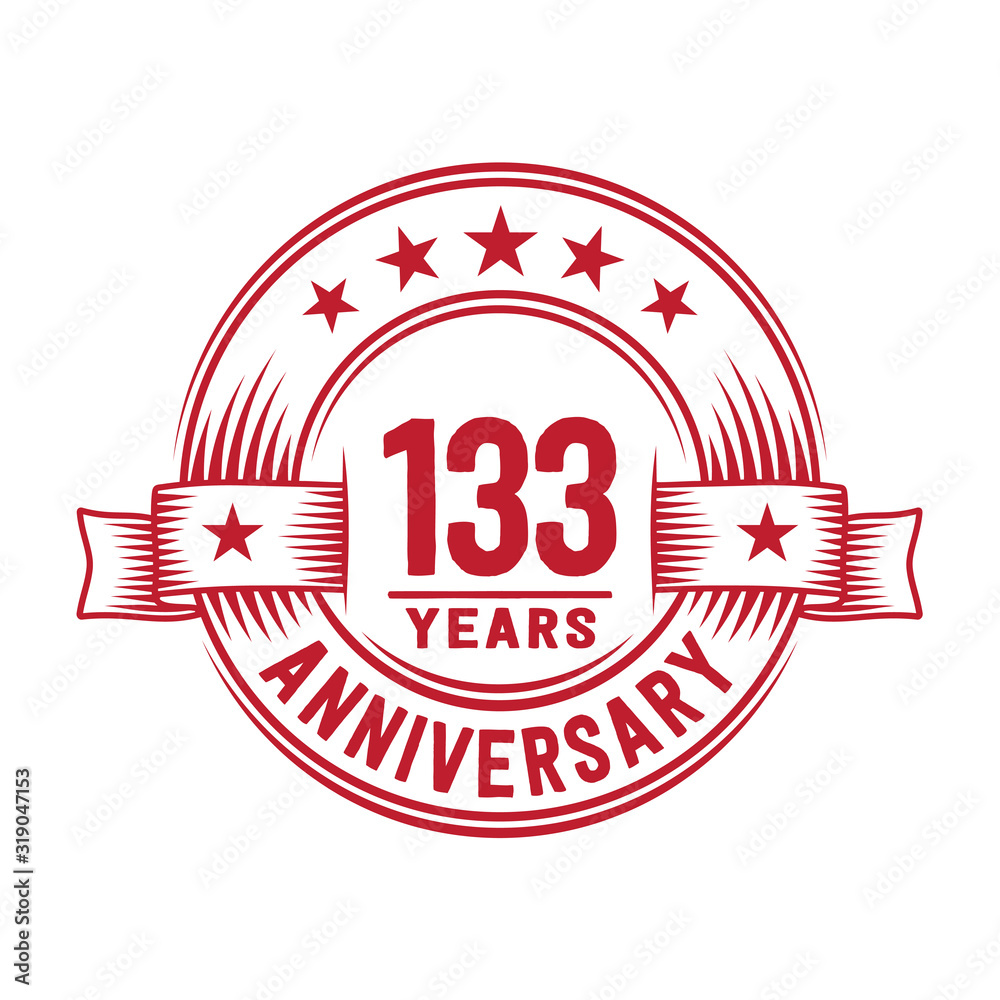 Fototapeta premium 133 years logo design template. 133th anniversary vector and illustration.