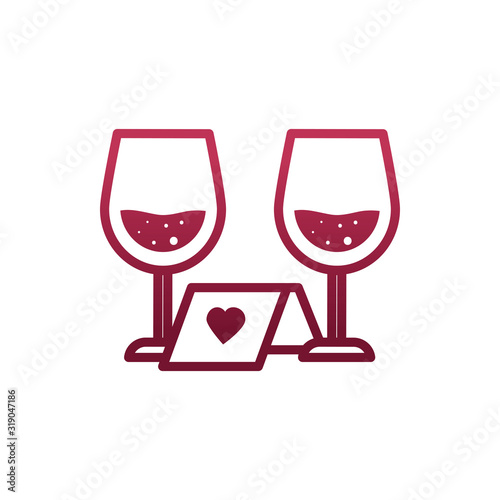 Isolated wine cups vector design
