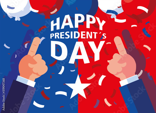 label happy president day, greeting card, United States of America celebration
