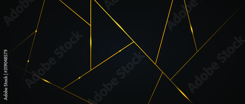Dark black and Gold mosaic background. Modern dark abstract vector texture