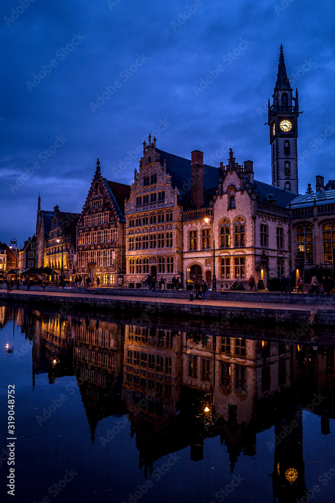 Riverside view of Ghent Belgium