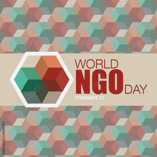 Banner/poster/ad/campaign for world NGO day, celebrated on February 27.