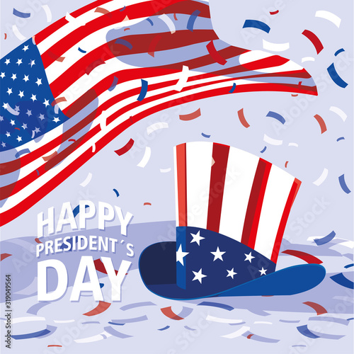 label happy president day, greeting card, United States of America celebration