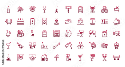 Isolated wine icon set vector design