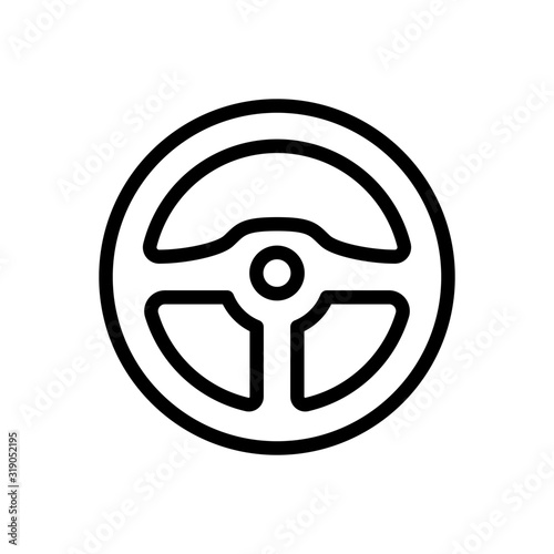 Steering wheel line icon