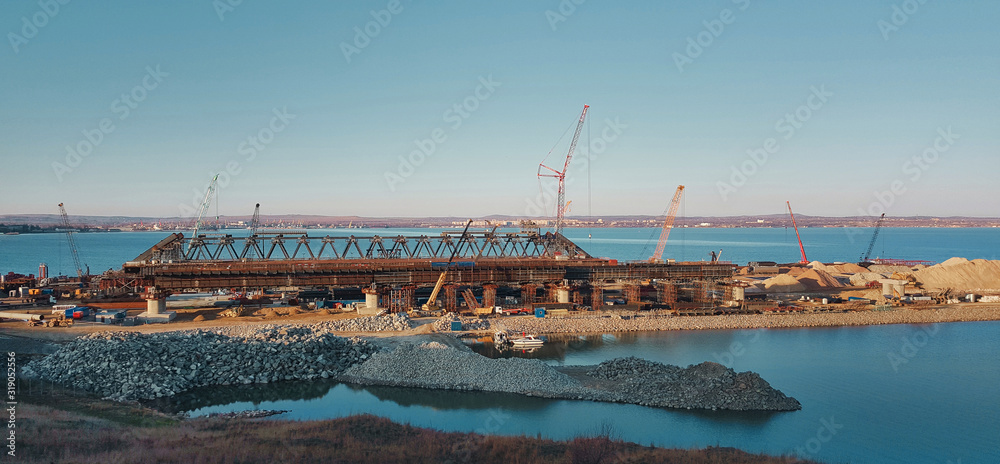 Construction site of the new bridge