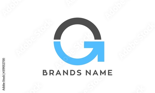 Abstract G arrow vector logo