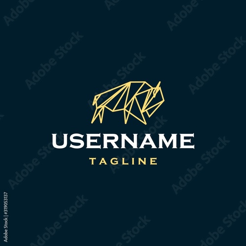  geometric bison logo design inspiration . origami bison logo template . bull yak logo design . wildlife icon . monoline 