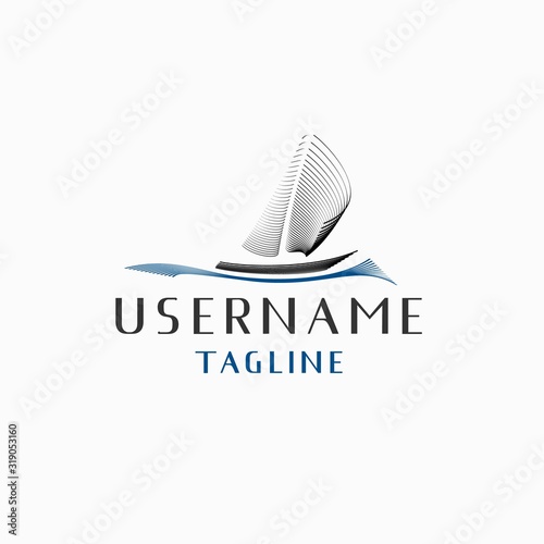 sail boat logo design inspiration . sailing boat logo design inspiration . sailboat logo design . sail yacht logo template . line yacht icon template