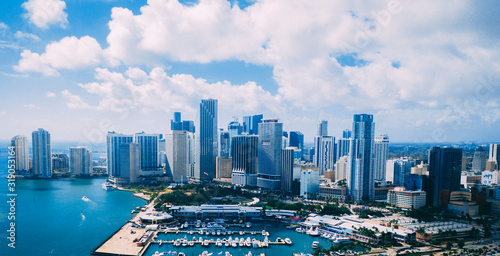 Miami Skyline, Harbor Side, Bayfront, Drone © Seven Palms Studio