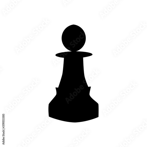 Chess pawn symbol isolated on white background in flat style.