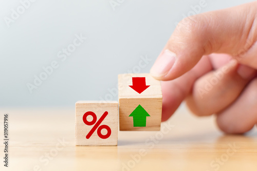 Fotografia Interest rate financial and mortgage rates concept