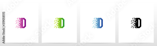 Pixel Eroded On Letter Logo Design D