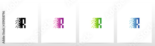 Pixel Eroded On Letter Logo Design R